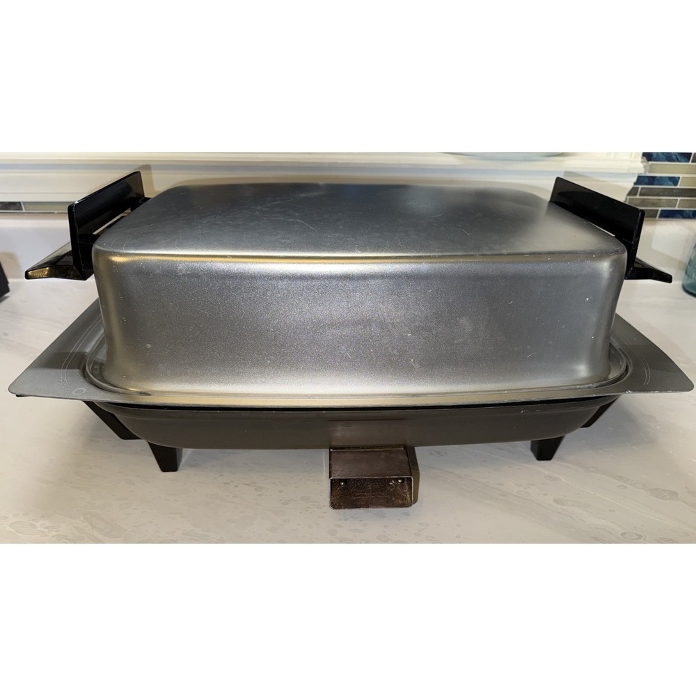 🔥Vintage 17" Lektro Maid Electric Skillet Griddle #13669 Warm Tray Board & Lid